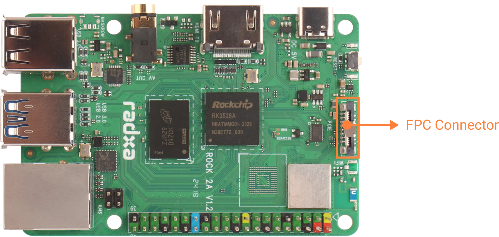 FPC Connector with PCIe 2.0 1-lane