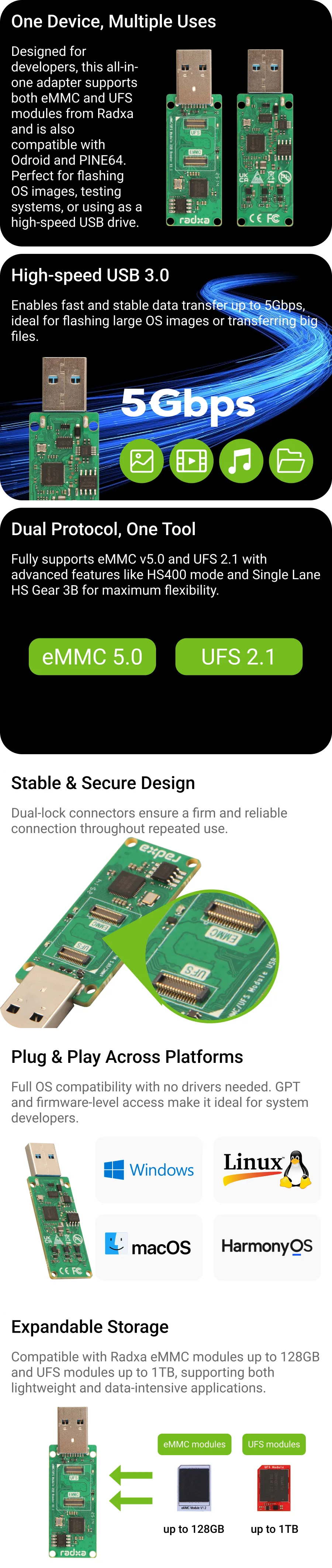 eMMC/UFS Module Reader